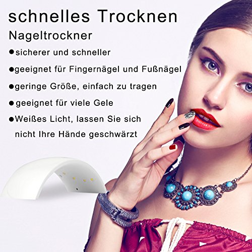 ACEVIVI Nageltrockner Nagellacktrockner LCD Display Nail Dryer UV-Nagellampe Lichthärtegerät Lichthärtungsgerät LED Infrarot Sensor Wiederaufladbar für Shellac und Gelnagellack mit Timer(10s), Weiß - 6