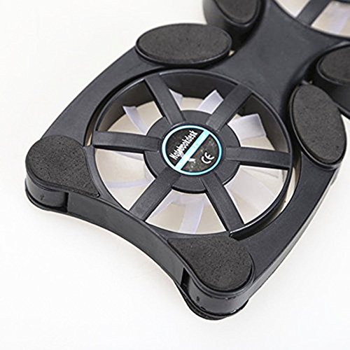 KeeKa Schwarz USB 2.0 externes Laptop Notebook Kühler 2 Lüfter Cooling Pad für 12-17 Zoll Notebook sowie PLAY STATION 3 - 4