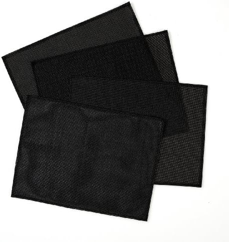 Casual Dining Indoor/Outdoor Placemats, Black, Pack of 4