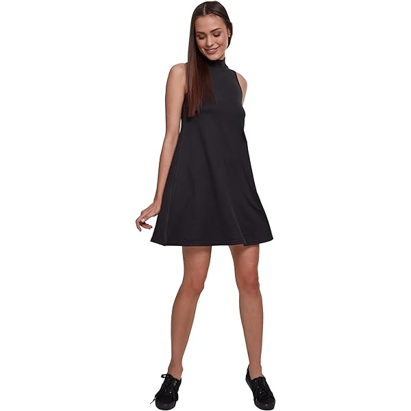 Urban Classics Vestito Donna Boxy Lace Hem - 100% Cotone, Casual Con Orlo A Pizzo, Lunghezza Sopra Ginocchio - Foto 6