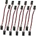 Produktbild [ JBS basics ] 10 Stück Servo Patch Kabel Verbindung [ 10cm / 100 mm ] Patchkabel Servokabel JR GR [ Stecker zu Stecker ] Male to Male Flight Controller 10er Set