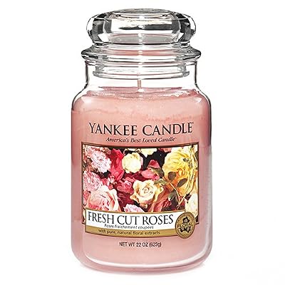 Yankee Candle 1038367E Bougie senteur Roses fraîchement coupées, Rouge