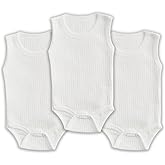 Novibaby 3-Piece Ribana Baby Athlete Body Staple Reported Snap White 100% Cotton - Ribana Baby Body Stapler