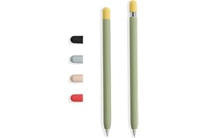 doodroo - Skin pour Apple Pencil, Housse de Protection Vert Avocat avec 5 Capuchons de Couleur, Compatible avec Apple Pencil 1re et 2ème génération