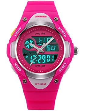 Fomttty Kinderuhren Jungen Kinder Unisex Digital Und Analog Sportuhr Alarm Armbanduhr Wasserdichte LED Backlight...