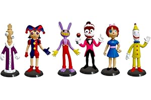 NILUTO Digital Circus Figures Set, Digital Circus Toys Horror Cartoon Movies Character Action Figure Model for Kids Birthday Party Cake Topper Halloween Parties Decoration