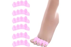 ROSERROSE Separatore Dita Piede-6Pezzi, 3 Coppie-Distanziatori Dita Piedi-Toe Spacer-Tutore Dita Piedi-Separa Dita Piedi-Separatori Dita Piedi-Toe Separator-Distanfix X Alluce Valgo-Raddrizza Dita Piedi (rosa)