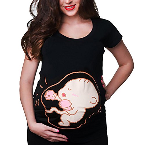 Hotsellhome 2018 New Fashion Women's Polyester Short Sleeve Nurse Pregnant Maternity Tops Mother Print T-Shirt Blouse Pullover Clothes