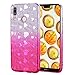 Produktbild Xifanzi Hülle Huawei P20 LITE Schutzhülle TPU Silikon Weiches Handyhülle für Huawei P20 LITE Handy Case in Rose rot Transparent Glitter Farbverlauf Sparkle Handy-Tasche Bumper Phone Etui Slim Silikon Case Back Cover Schutzhülle Modisch Luxus Silikon Bunt Hülle Oberfläche 3D Herzform Design Backcover Bumper Slimcase Etui Tasche für Huawei P20 LITE