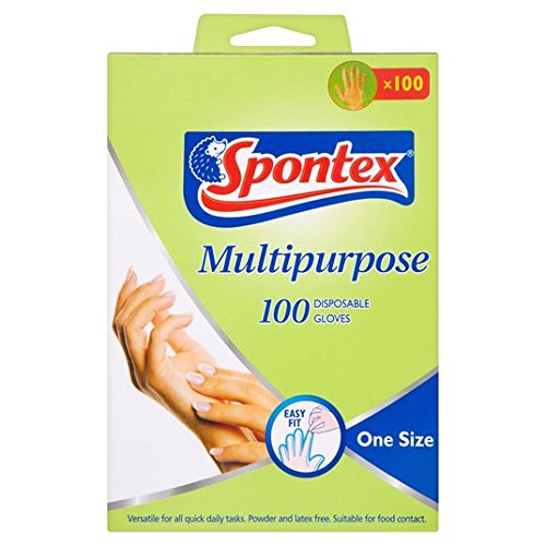 Preisvergleich Produktbild Spontex Multi-Purpose-Einmalhandschuhe Latex Puderfrei 100 pro Packung
