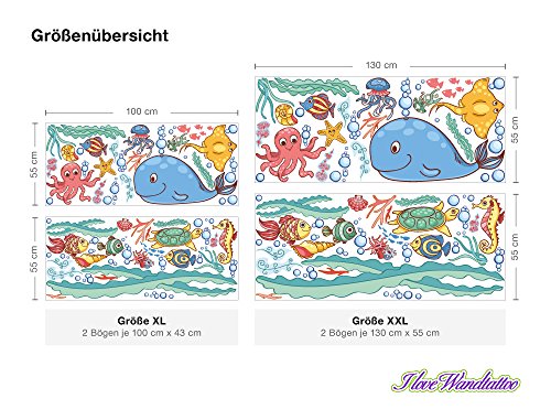 I-love-Wandtattoo WAS-10003 Wandsticker Kinderzimmer „Unterwasserwelt“ Sticker Aufkleber Wandtattoo Wandaufkleber - 2