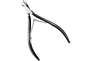 KMZ Cuticle Nippers Stainless Steel Professional Cuticle Cutter Trimmers Cuticle Cutters with Double Spring Manicure Pedicure Tool for Home and Salon (Black)