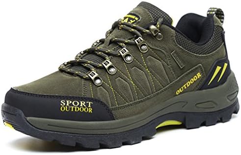 Men's Hiking shoes Waterproof Trekking Walking Shoes Outdoor casual shoes Antiskid Cushioning Boots Green