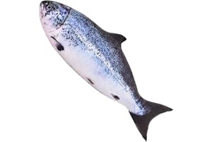 OUKEYI 31,5" Simulation Fish Plush Toy Pillow,Decorate Soft Fish Decorate Pillow Cushion Stuffed Decorate Oversized Pillow Creative Gift Home Decor (Salmon)