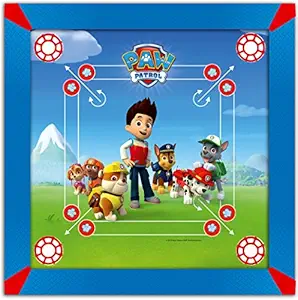 Paw Patrol Gencliq MDF Wood Carrom Board for Kids (20x20 Inches, Multicolour)