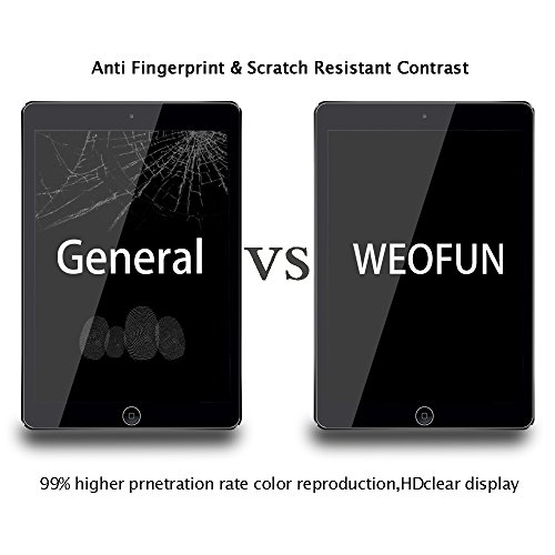 iPad Air 1/ 2 Panzerglas Schutzfolie, WEOFUN Ultra-klar iPad Air 2 Displayschutzfolie, Panzerfolie für iPad Air 1/ 2, iPad Pro 9.7 Panzerglas Folie [0.33mm, Anti-Kratzen, Anti Fingerprint, 9H Härte] - 4