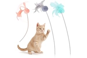Flamingo Jouet pour Chat Canne à pêche Bovee avec Pompon en Peluche – Plumes – Herbe à Chat – Longueur 40 cm – Aucun Choix de Couleur Possible