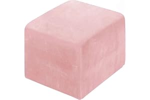 ZXWCYJ Square Velvet Ottoman Cover, Square Foot Stool Cover, Stretch Footstool Slipcover, Luxury Velvet Pouffe Cover For Living Room Storage Stool Protector Cover Washable,B,45 * 45CM