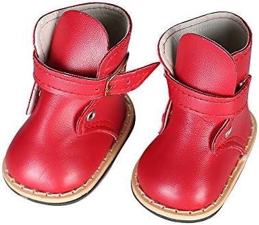 Buyway Casual Style Red PU Boots Shoes for 18 Inch American Girl Dolls