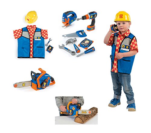 Preisvergleich Produktbild Ideal Bob der Baumeister Werkzeugset Elektrische Kettensäge Handwerker Outfit mit Helm
