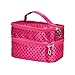 Produktbild Rosennie Damen Makeup Tasche Kosmetikkoffer Kosmetiktasche Wasserdichte Verfassungs Beutel Multifunktionale Make-up-Square Case Organisator Professional Makeup Box (Rose Rot)