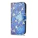 Produktbild Homikon PU Leder Hülle Retro Schön Schutzhülle Brieftasche Ledertasche Bookstyle Weiche Bookcase Handyhülle Flip Case Kartenfächer Etui Kompatibel mit Samsung Galaxy S9 - Blaues Ölgemälde