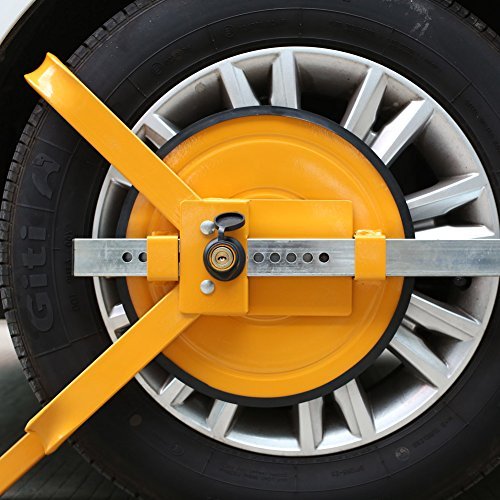 FEMOR Sabot de Roue Bloque-Roue Antivol Caravane Voiture Camping Car Remorque Voiture Collier Serrage