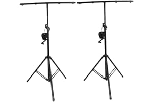 2 x Ibiza Heavy Duty Winch Lighting Stand Wind Up T-Bar