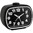 TFA Dostmann Analogue alarm clock, 60.1017.01, retro design, backlight, black