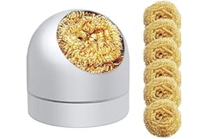 ANZOAT Nettoyage de Pointe de Laiton, Nettoyeur de Pointe de Fer à Souder avec 1Support de Fer à Souder/6 Boules en Laiton, Nettoyant pour Panne de Fer à Souder pour Soudage, Nettoyant de Panne Soudure