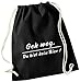 Produktbild Geh weg - Du bist kein Bier ! Gymbag schwarz Rucksack Turnbeutel Tasche Backpack für Pausenhof, Schule, Sport, Urlaub