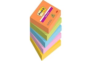 Post-it Super Sticky Notes, 5 dynor (450 ark), 76 mm x 76 mm | Självhäftande anteckningar med starkare hållning, för påminnelser, listor och planering, självhäftande på vertikala ytor