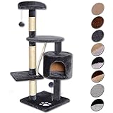 dibea KB00203 Kratzbaum für Katzen, 112 cm Höhe, grau