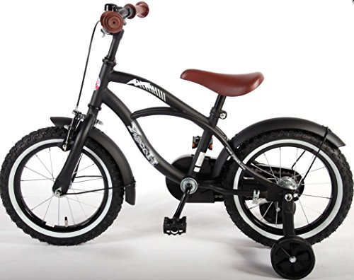 14 Zoll Fahrrad Qualitäts Kinderfahrrad mit Stützräder bike Black Cruiser schwarz matt 41401 - 2