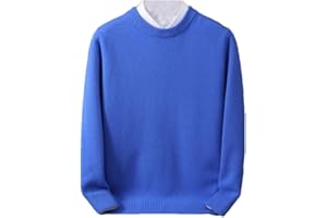 Suvoiier Maglione in Cashmere da Uomo Pullover con O-Collo Camicia da Uomo con Fondo Lavorato A Maglia Allentato Top da Uomo Casual Autunno Inverno