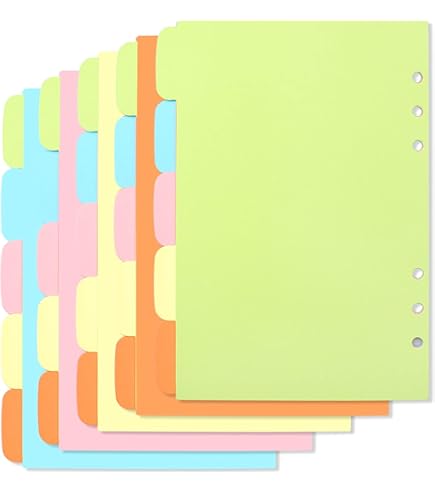 Divisori Colorati A5 Per Raccoglitori - 2 Confezioni Con 5 Separatori A 6 Fori Per Organizzare Appunti E Progetti - Foto 14