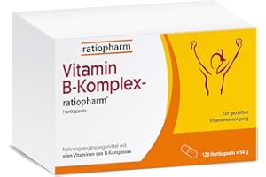 ‎RATIOPHARM Vitamin B-Komplex-ratiopharm Hartkapseln: Kombipräparat zur gezielten Vitaminversorgung bei Mehrbedarf an B-Vitaminen, 120 Kapseln