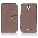 BONROY® Tasche Hülle für Handyhülle für Lenovo A5000 Retro matte Leder PU Leder Flip Schutzhülle Case Cover Etui Lederhülle mit Silikon Back Cover PU Leder Handytasche im Bookstyle Stand Funktion Kartenfächer Schale Stoßfest Handyhülle für Lenovo A5000 - 