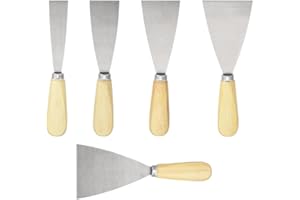 ZAMXHUG spatule enduit - 5 Pcs Couteau à Enduire, Spatules en Acier Inoxydable, Spatule Bricolage, Spatule Mastic, Spatule a Enduire,1/1.5/2/2.5/3 pouce
