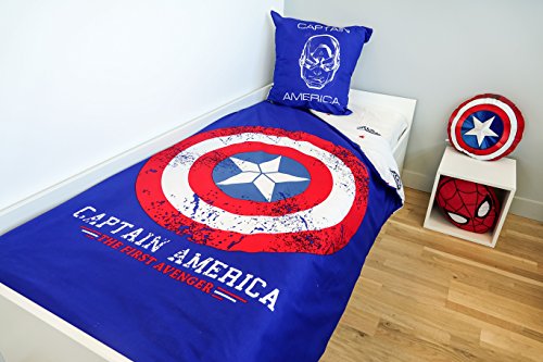 Disney-Captain-America-Bettwsche-Bettbezug-Kissenbezug-Baumwolle-Blau-140-x-200-x-1-cm