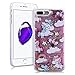 Produktbild SMART LEGEND für iPhone 7 Plus Hardcase Liquid Hülle Glitter Case Hartschale Transparent Schutzhülle Handyhülle Fließen Flüssig Schwimmend Premium Shiny Glanz Sparkle Bling Tasche Skin Schale Hart PC Clear Kristall Handytasche Etui - Lila Einhorn