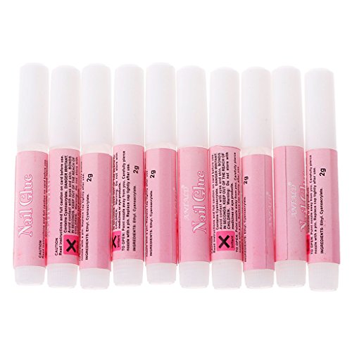 Longsw 10 PCS 2g Mini Professionnel Beauté Nail Faux Art Décoration Conseils Acrylique Colle