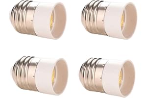 ZHONGSHAN Partenopeautensili® adattatore lampadina da E27 a E14 4x attacchi portalampada da E-27 a E-14 convertitore per lampadine alogene LED a risparmio energetico [Classe di efficienza energetica A] 4 pz