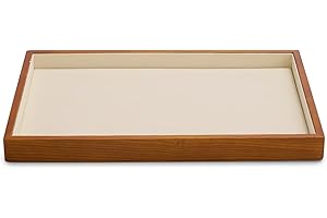 Oirlv Bandeja Plana De Madera Para Joyas, Anillos, Pulseras, Relojes, Llaves, Expositor(Blanco Crema)