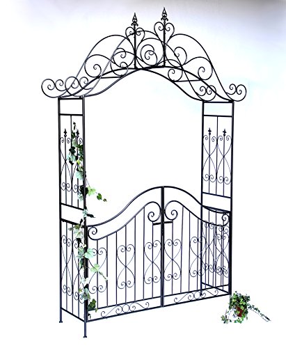 DanDiBo Rosenbogen mit Tor Pforte 131872 aus Metall Gartentor 282×160 cm Rankgerüst - 2