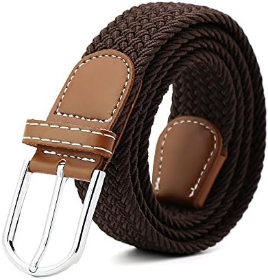 3ZHIYI Men's Elastic Canvas Belt (2-Dark brown)