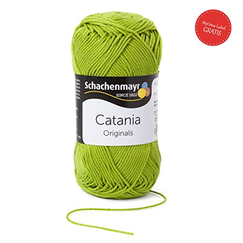 Catania Sommerwolle Stricken Schachenmayr – Schachenmayr Wolle aus hochwertiger Baumwolle für farbenfrohe Designs! Catania Original in apfel Fb 205 (grün, hellgrün, helles grün), 100% Baumwolle, Sommerwolle Catania, Baumwolle zum Stricken und Häkeln, Baumwollgarn