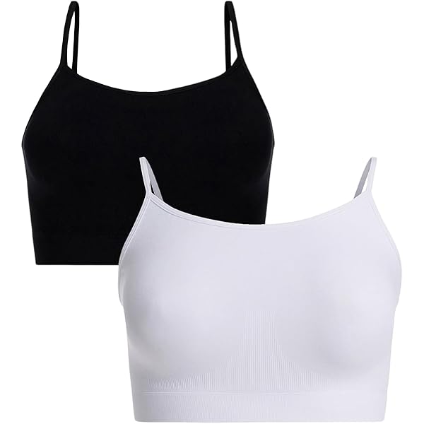 Débardeur Femme 2 Pièces - Crop Top Et Camisole Sexy En Polyester-Élasthanne - Bretelles Spaghetti - Basique Et Confy