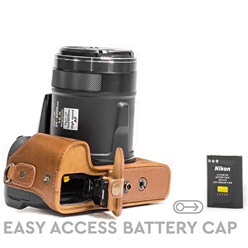 MegaGear MG980 Etui de Protection avec Bandouli re Acc s batterie en Cuir pour Appareil photo Nikon Coolpix P900 P900S Marron clair reviews MegaGear MG980 Etui de Protection avec Bandouli re Acc s batterie en Cuir pour Appareil photo Nikon Coolpix P900 P900S Marron clair