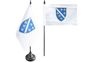 Flaggenfritze Tischflagge/Tischfahne Bosnien alt 1992-1998 + gratis Aufkleber